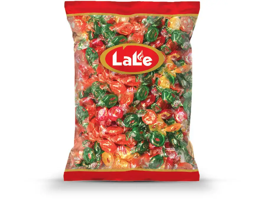 Fruity Flavored Strawberry Shaped Hard Candy in Bag Packaging