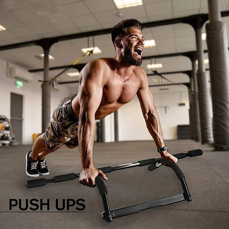 Wellshow Sport Doorway Pull Up Bar Strength Training Chin Up Bar  with No Screws for Easy Door Frame Installation