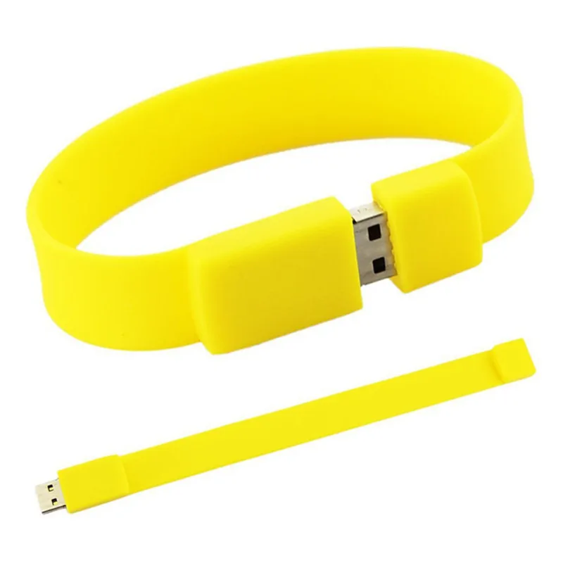 Wholesale Custom Promotional Gift Wrist Bracelet Memory Flash Driver Novelty 1GB to 128GB Silicone Wristbands Style Pendrive