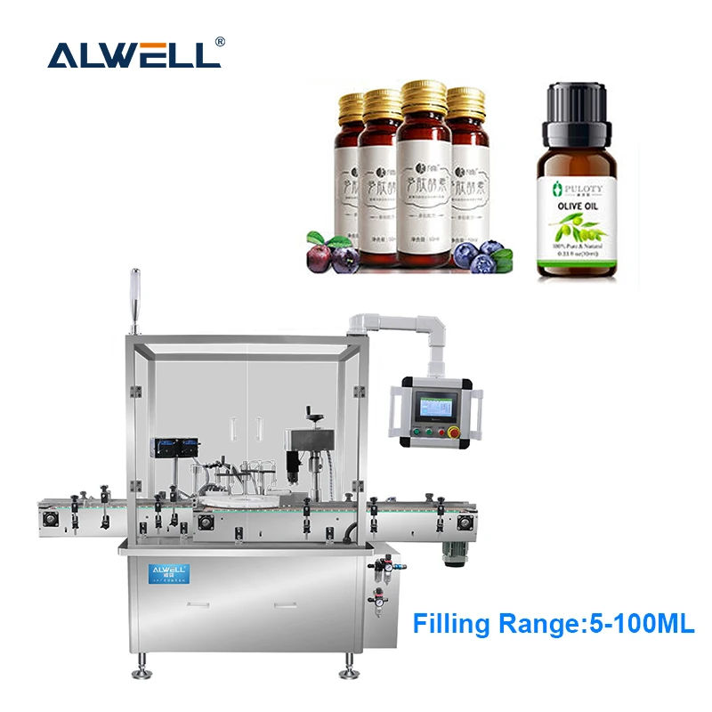 ALWELL Peristaltic Pump Automatic Pharma Oral Liquid Filling Machine  Vial Bottle Filling Capping And Labeling Machine