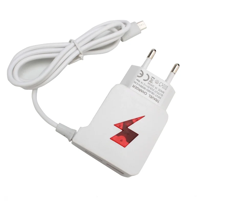 
Professional 2 USB travel adapter mobile phone charger V8 micro usb TYPE-C IOS with cable flash LED light 