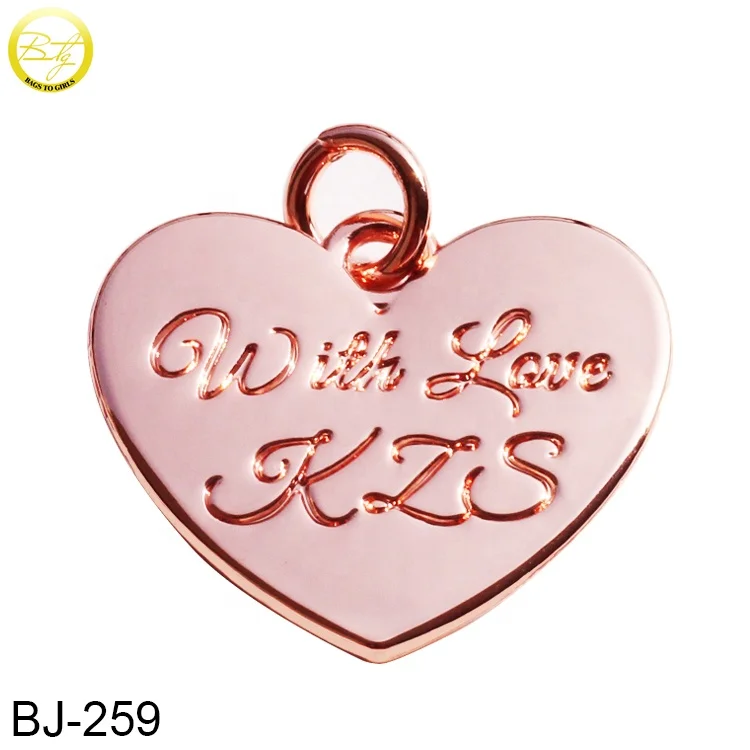 Custom cheap necklace circle tags accessory hollowing gold name metal dog tags pendant with rings