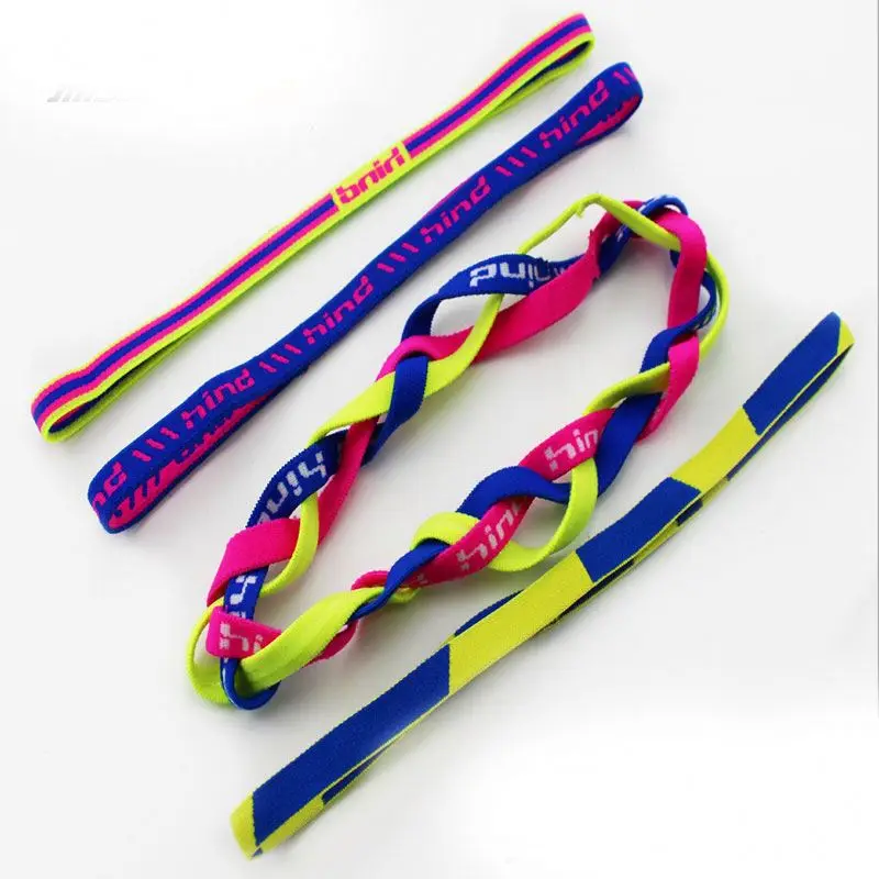 Wholesale Custom Fitness Cycling Running Sport Gym Sweatband Headband Elastic Silicone With Jacquard Printed Logo Accessories