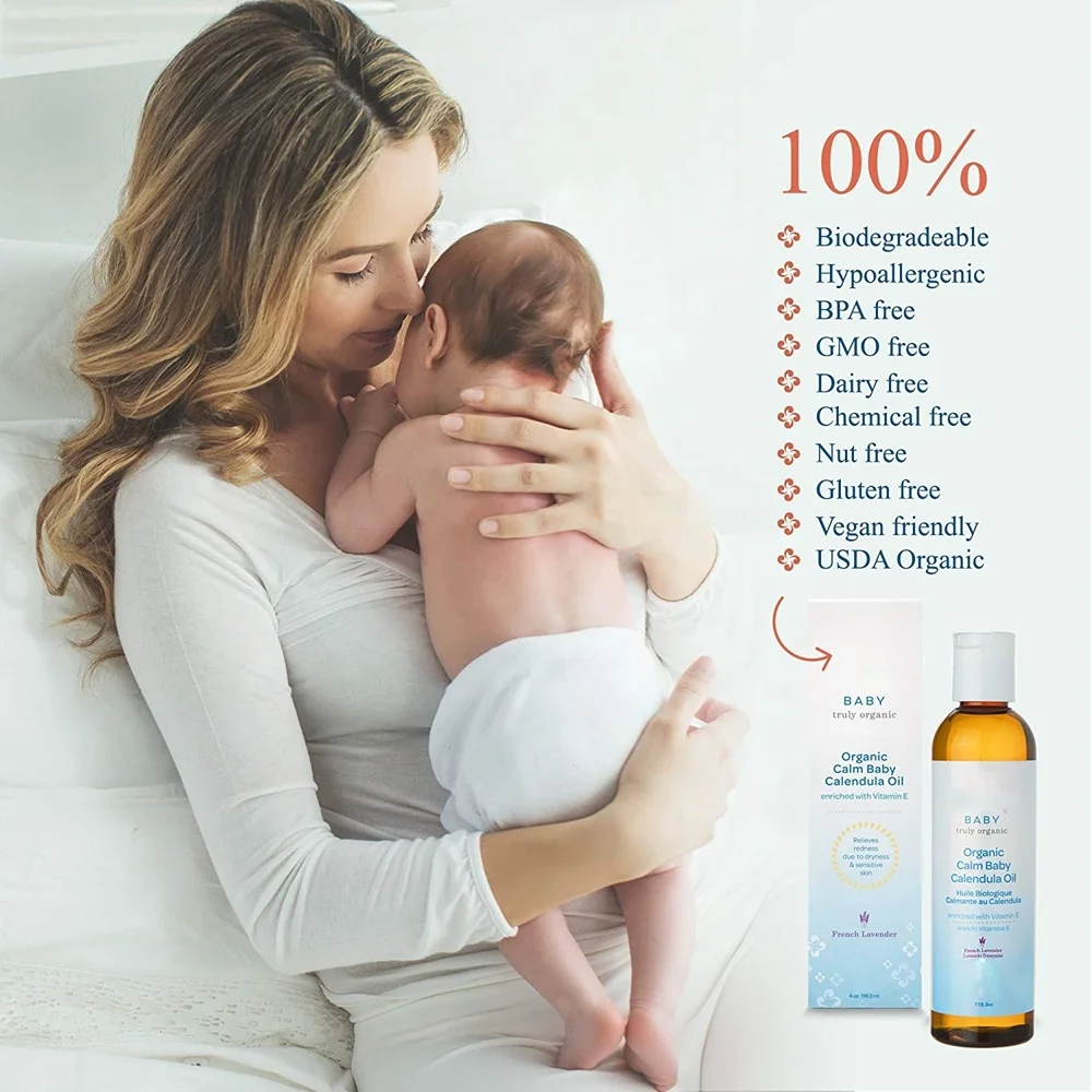 Organic Lavender Calendula Massage Oil Moisturizer For Babies