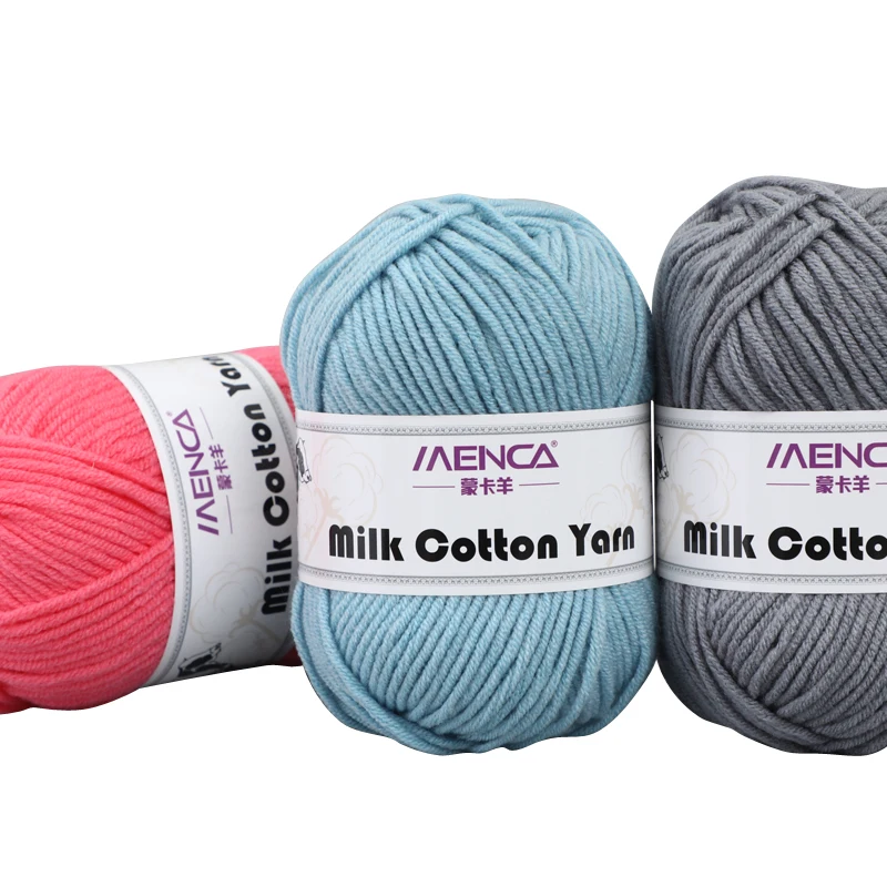 Milk Cotton Yarn 5ply for Hand Knitting Multi 92 Colors 12s/5 Middle Thickness 9# Needles Baby Yarns Thread