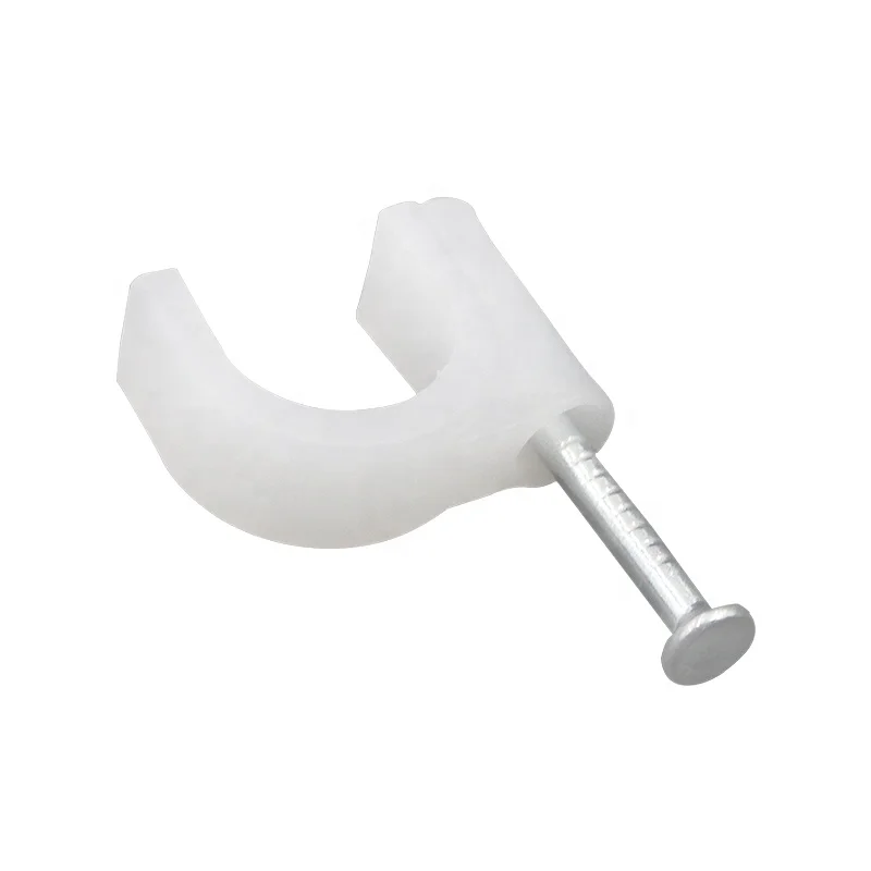 7mm Round Cable Clips with Steel Nail