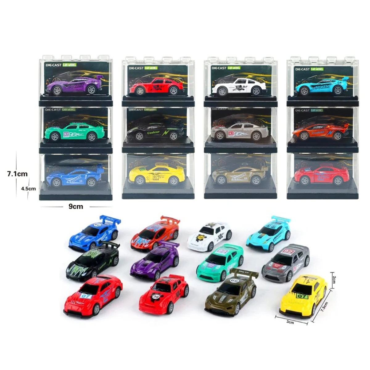 Hot 1:64 Small Alloy Car Free wheel Metal Vehicle Alloy Plastic Pull Back Diecast Model Car Diecast Toy Vehicle