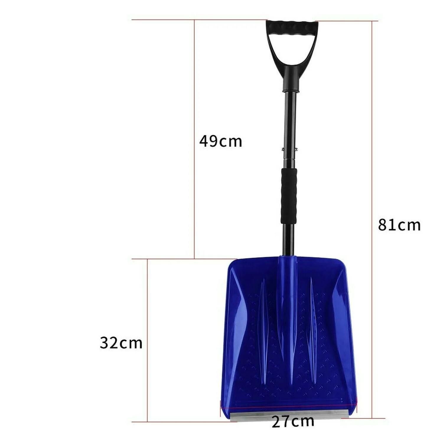 
Snow Shovel, Detachable Plastic Snow Shovel with D-Grip Handle 