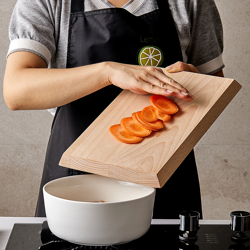 Hot Sale Eco-friendly Kitchen Large Size Rectangle Beech Wood Chopping Board for Cutting Vegetables Meat Fruits