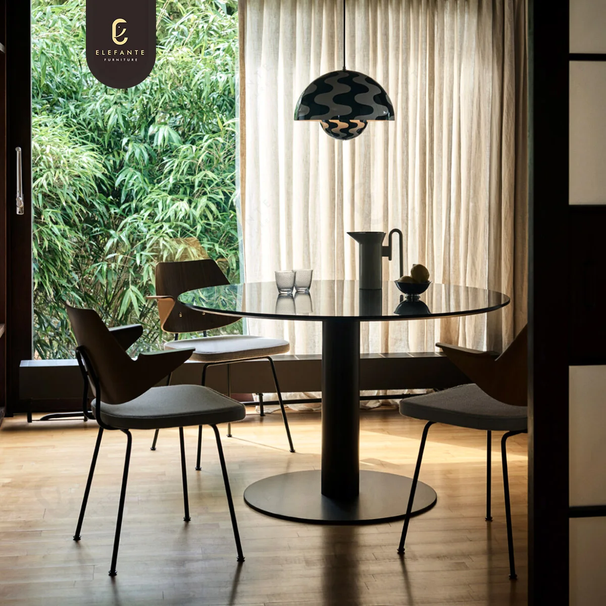 High Quality Designer Minimalist Walnut Plywood Bentwood Chair Metal Legs Modern Wooden Dining Chair For Bistro Cafe Restaurant