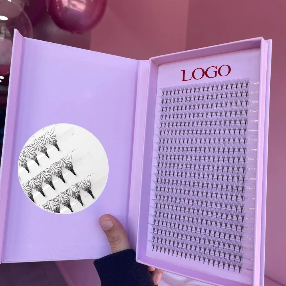 Large Tray Heat Bonded Pointy Base Volume Fans 0.03 0.05 0.07 4D 5D 6D 8D 10D 12D 14D Large Trays Premade Volume Fans lashes