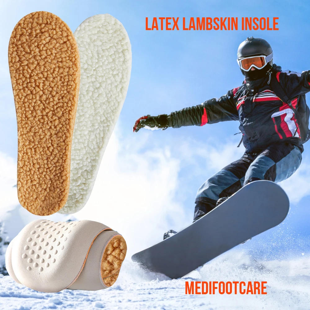 Lambswool Warm Insole Massage Shock Absorption Autumn Winter Sports Leisure Insoles Thick Warm Insoles for Men Women