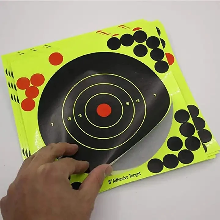 8-Inch Shooting Target Sticker Label Fluorescent Color Shooting Splash Arrow Target Paper Bow and Arrow Aiming Target Paper