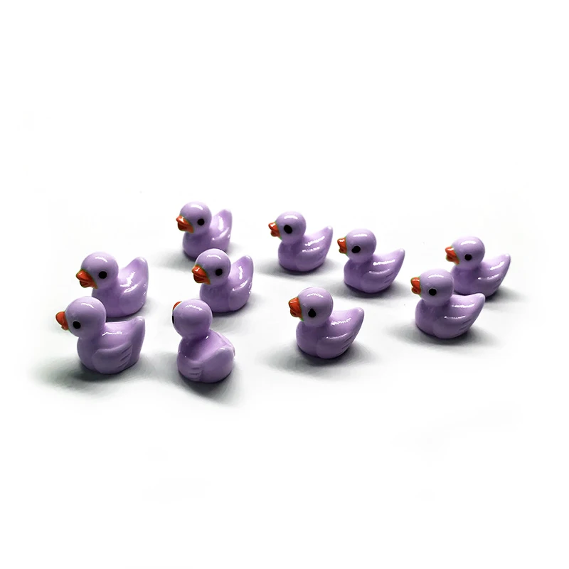10pcs-1.8cm Mini Duck 3D Resin Craft Decorative Garden Miniature Ornament,DIY Decoration Toy Accessory Kawaii