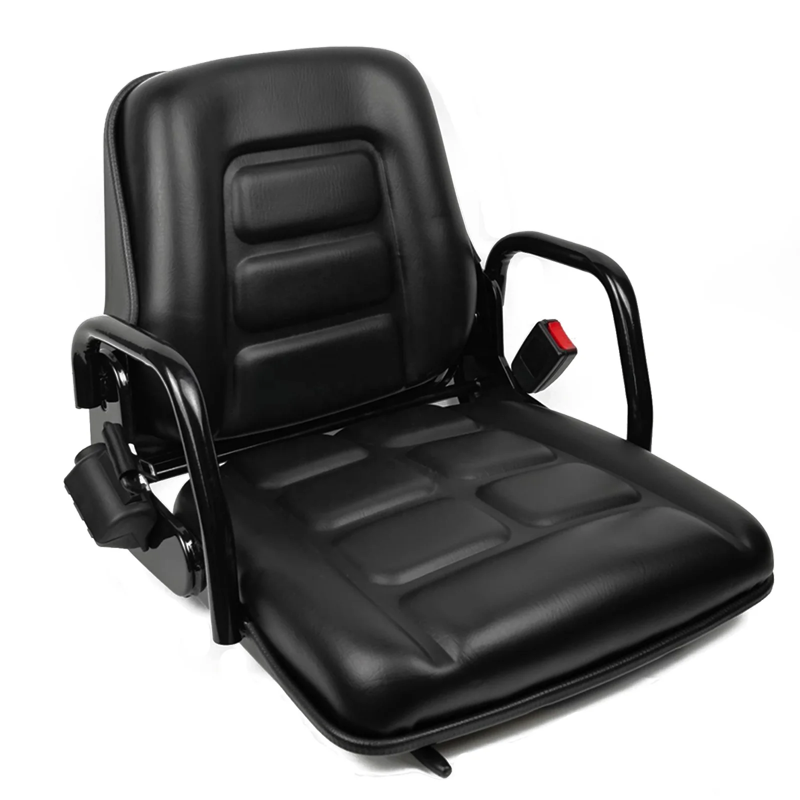 Aftermarket Universal Adjustable Forklift Seat with Safety Belt, Full Suspension Seat with Foldable Cushion