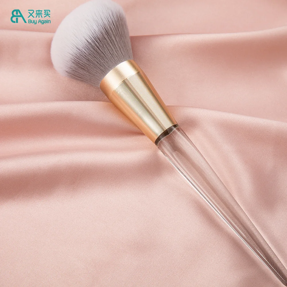 Buy Again OEM ODM Custom crystal handle transparent glass clear plastic acrylic makeup brush