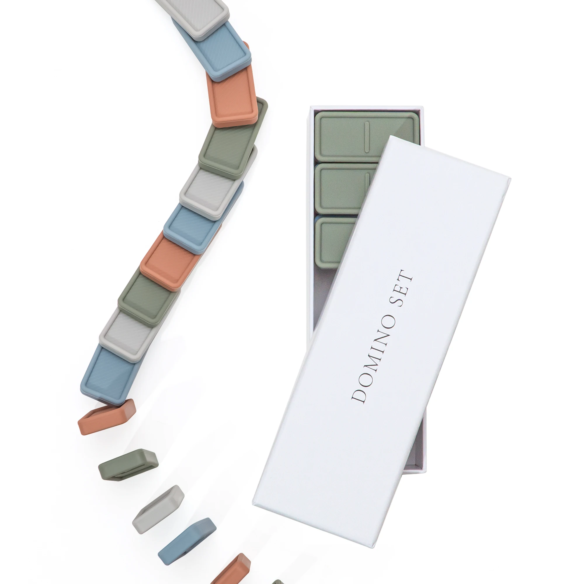 BPA Free Silicone  baby domino  toy  silicone stacking  for baby Montessori toy for kids