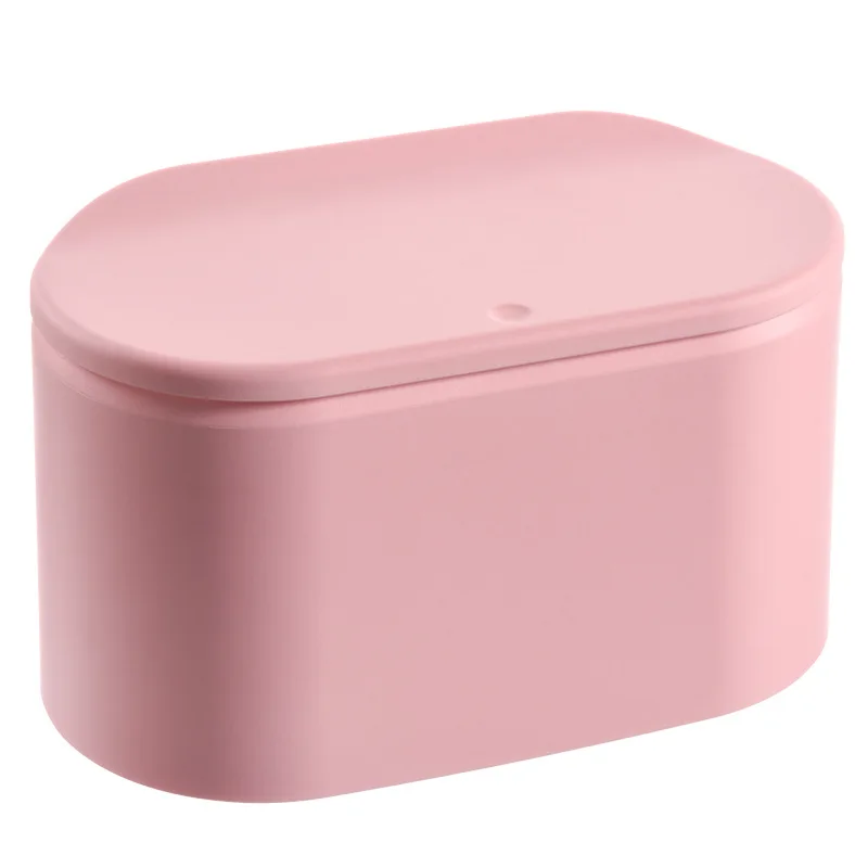 Push-type Pop Lid Office Bedroom Car Counter Top Small Nordic Wind Ins Garbage Plastic Trash Bin Small Mini Desktop Trash Can