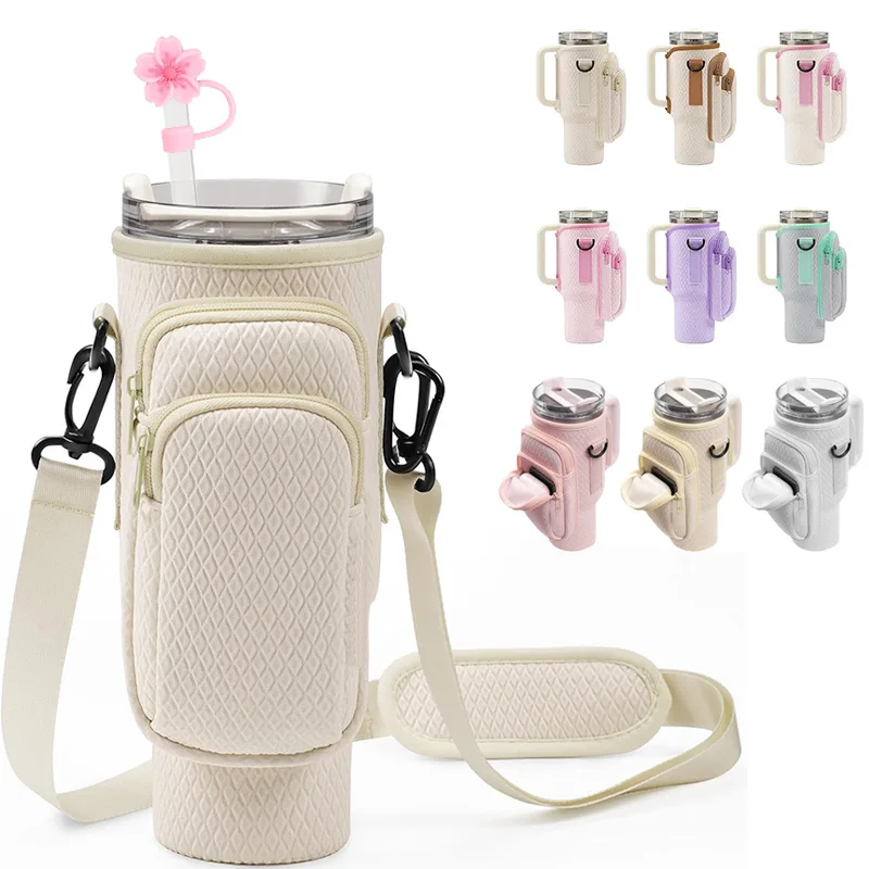 Neoprene Fabric  Stanley Cup Accessories Stanley Cup Carrier Holder Bag Water Bottle Shoulder Bag