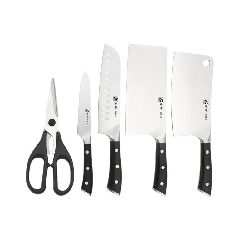 Роскошные кухонные ножи из нержавеющей стали 6 шт. набор деревянных блоков