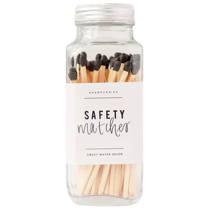 Safety Mini Glass Long Incense Candle Colored Matches Glass Jar With Striking Candle Matches in Glass Jar Match Box