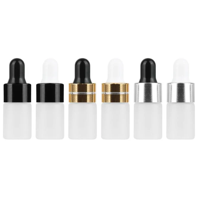 
1ml 2ml 3ml Frosted Glass Dropper Bottle Mini Glass Vial with Pipette Dropper, Transparent Frosted Amber Glass Bottle 