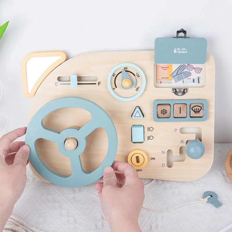 Multifunctional Wood Led Light Car Bear Activity Busy Board Sets Children Montessori Teaching Aids Diy Toys For Kids Boys Girls