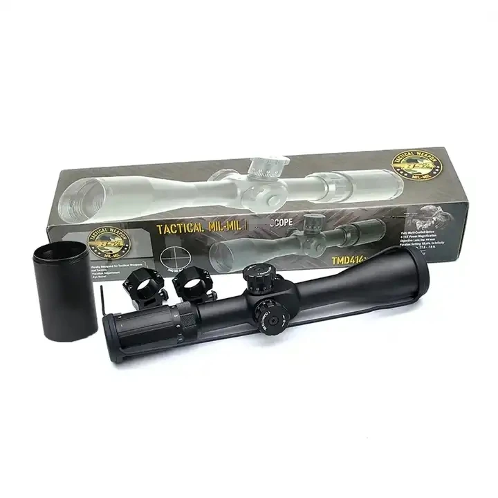 Factory Wholesale BSA TMD 4-14x44 FFP Hunting Sight Telescope 30mm Tube Diameter Optical Red Dot Sight Model 4-16x44 Laser Spott