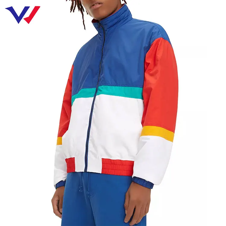 High quality hooded color block windbreaker lightweight full zipper windbreaker men windbreaker jacket