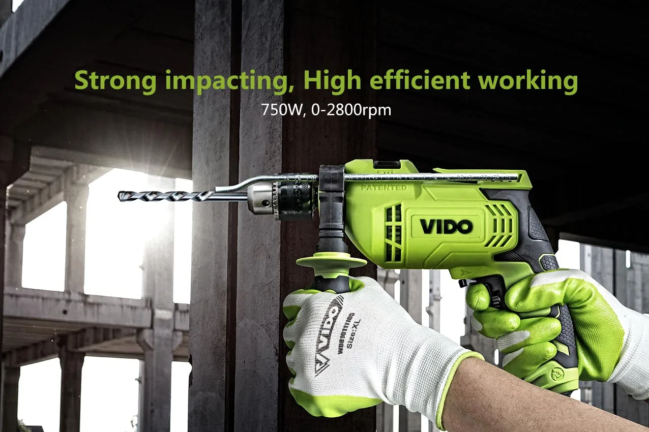 VIDO cheap cost 230v 13mm variable speed switch electric impact drill