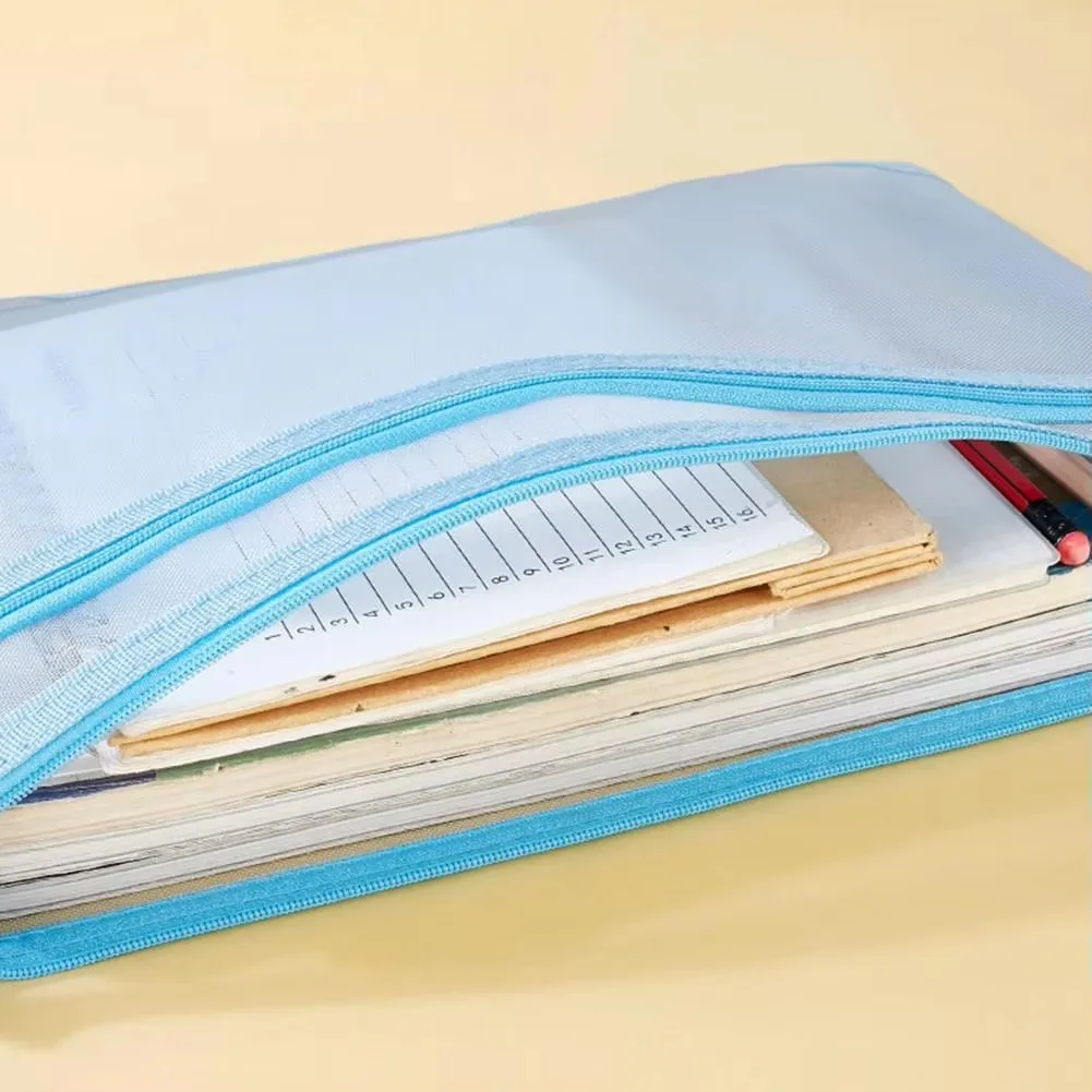 33*25cm File Holder Transparent Bag Document Holder With Lanyard Zipper Closure Large Capacity Clear Storage Bag A4 Organizer