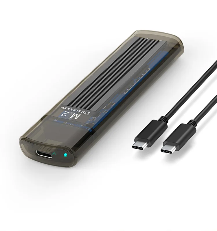 M2 SSD Case NVME SSD Enclosure M.2 to USB Type C Transparent Hard Drive Enclosure for NVME PCIE NGFF SATA MB Key SSD Disk