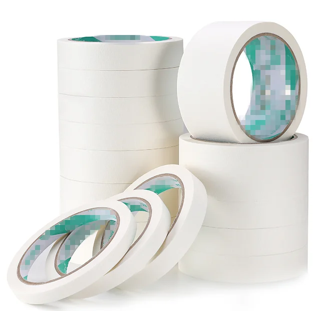 Automobile Spraying Cover Masking Tape Single Sided Crepe Paper with Heat-Resistant Rubber Adhesive Hot Melt Water Activated