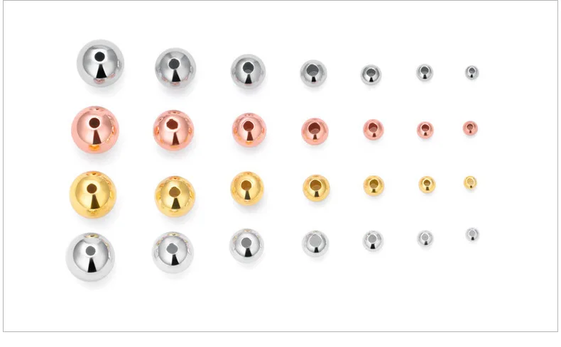 Wholesale 2.4mm solid metal jewelry findings earring bracelet necklace round copper beads raw brass spacer beads