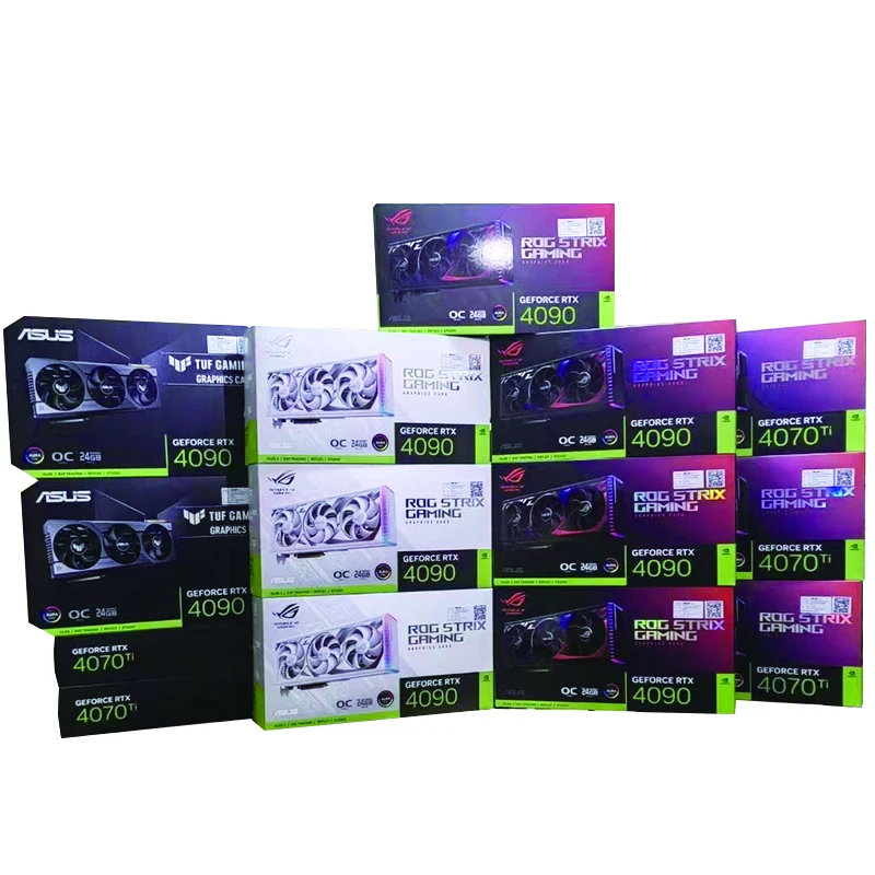 2023 новый A-sus RTX 4090 ROG STRIX черный белый 24 ГБ GDDR6 для игрового ПК компьютера в наличии