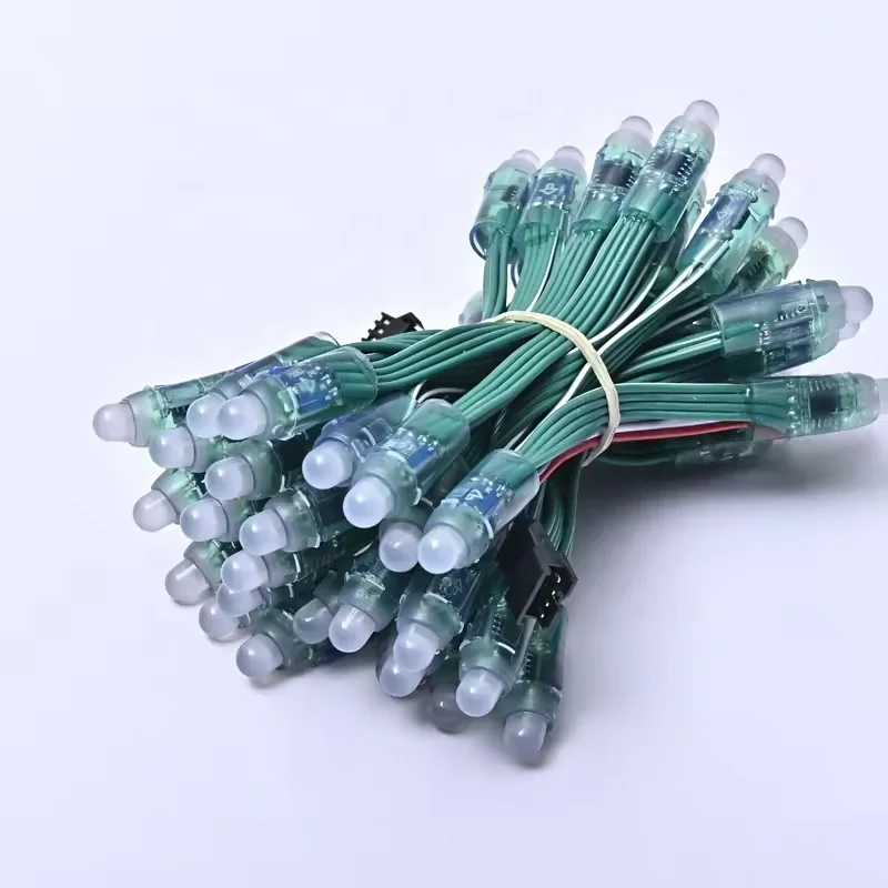 WS2811 IC встроенный RGB 12 мм Светодиодная струна полноцветная 5 В светодиодный пиксельный модуль водонепроницаемый IP68 точечный свет