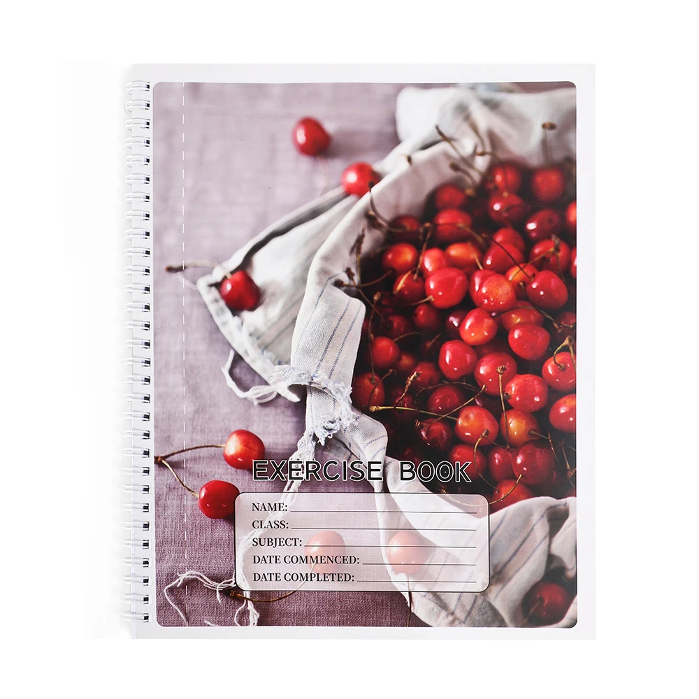 Factory Custom Spiral Notebook 100 200 pages 70gsm Offset Extra White Paper Ruled Line A4 School Exercise Book Composition Book