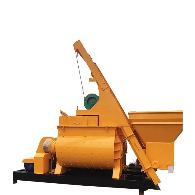 High Efficiency Twin Shaft Concrete Mixer Machines Diesel Engine with Motor 500 600 L