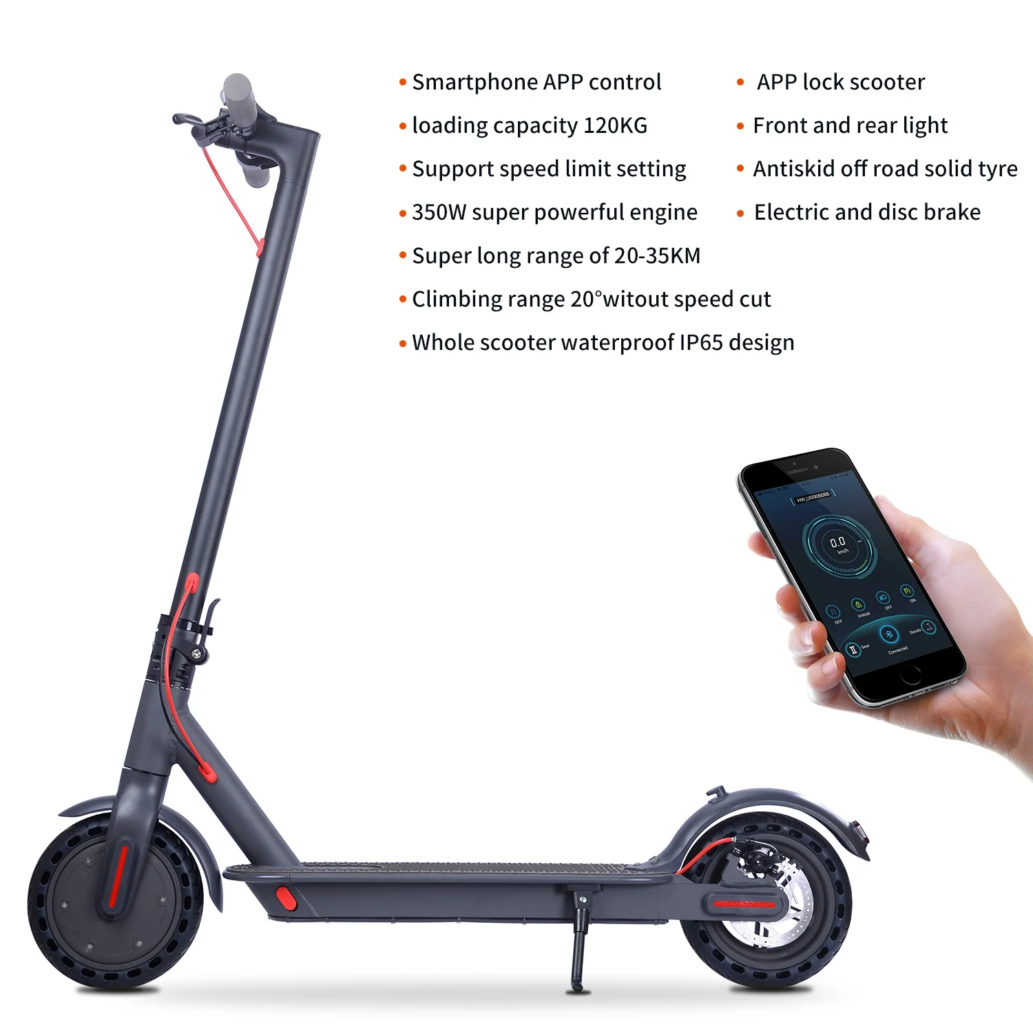 Aovo China Factory Supply Waterproof IP65 E Scooter