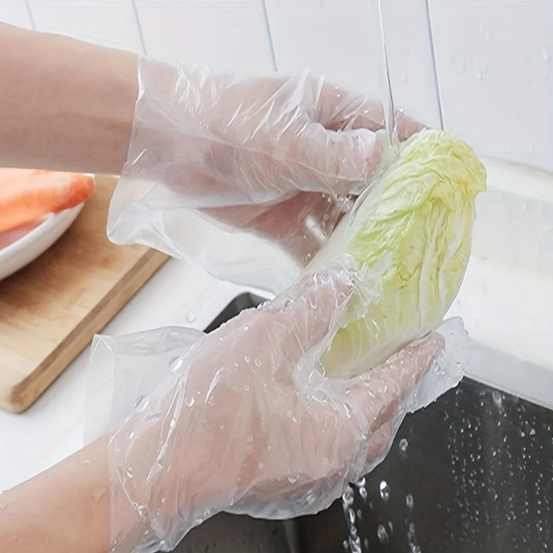 Factory Hot selling Plastic Pe Gloves HDPE Clear Plastic Polythene Kitchen Waterproof Household Disposable Food PE Gloves