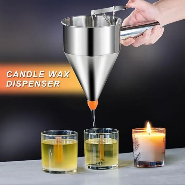 Stainless Steel Kitchen Pancake Batter Dispenser With Stand Pastr Confectionery Piston Funnel