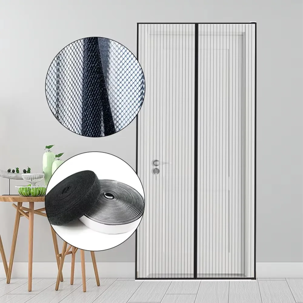 Wholesale Multi Specification Magnetic Soft Yarn Door Curtains for Home Use Insect Resistant Magnetic Mesh Door Curtains