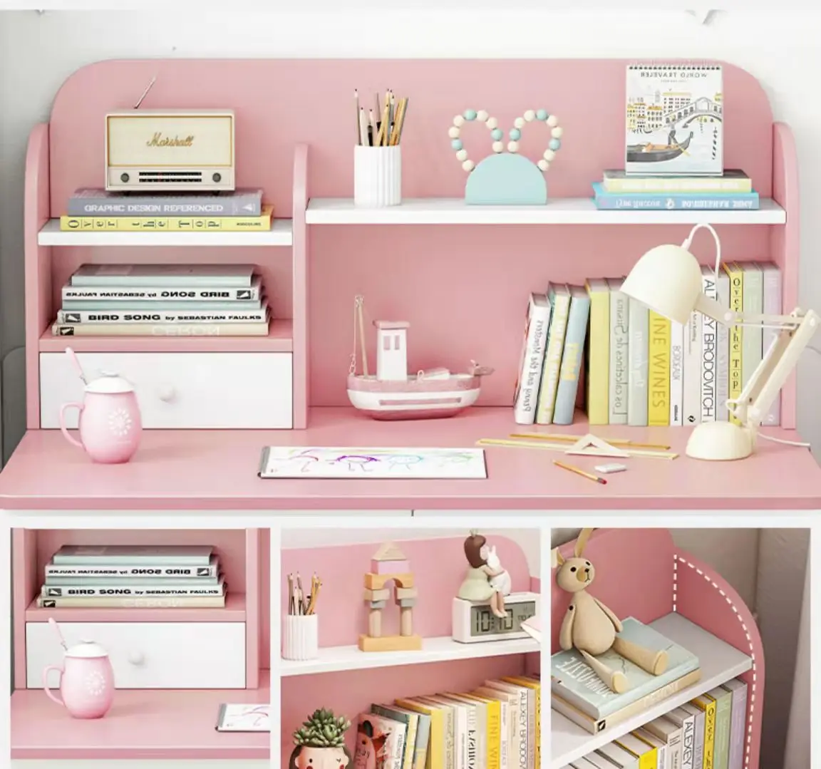 Modern minimalist corner computer desks home table girl boy baby toy table wood study table