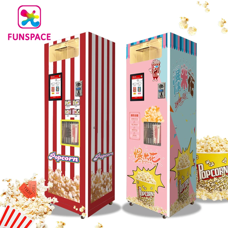 Funspace Electric Automatic Commercial Popcorn Machine Fully Automatic Indoor and Outdoor Popcorn