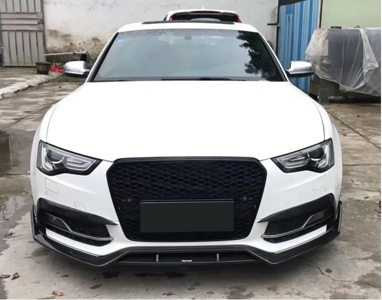 S5 Carbon Fiber Car Fog Light Lamp Canards Splitter Fins For Audi A5 Sline S5 2012-2016