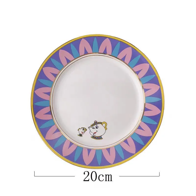 Lelyi Beauty and the Beast Teapot Archie Ceramic Cup olate and Saucer Set Painted porcelain Teapot teacup Mrs Potters