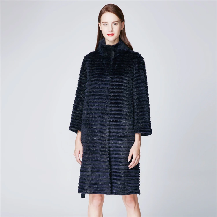 Long Teddy Jacket Coat OEM Korea Design Style Generous Temperament Oversized Winter Women Real Rabbit Fur Overcoats
