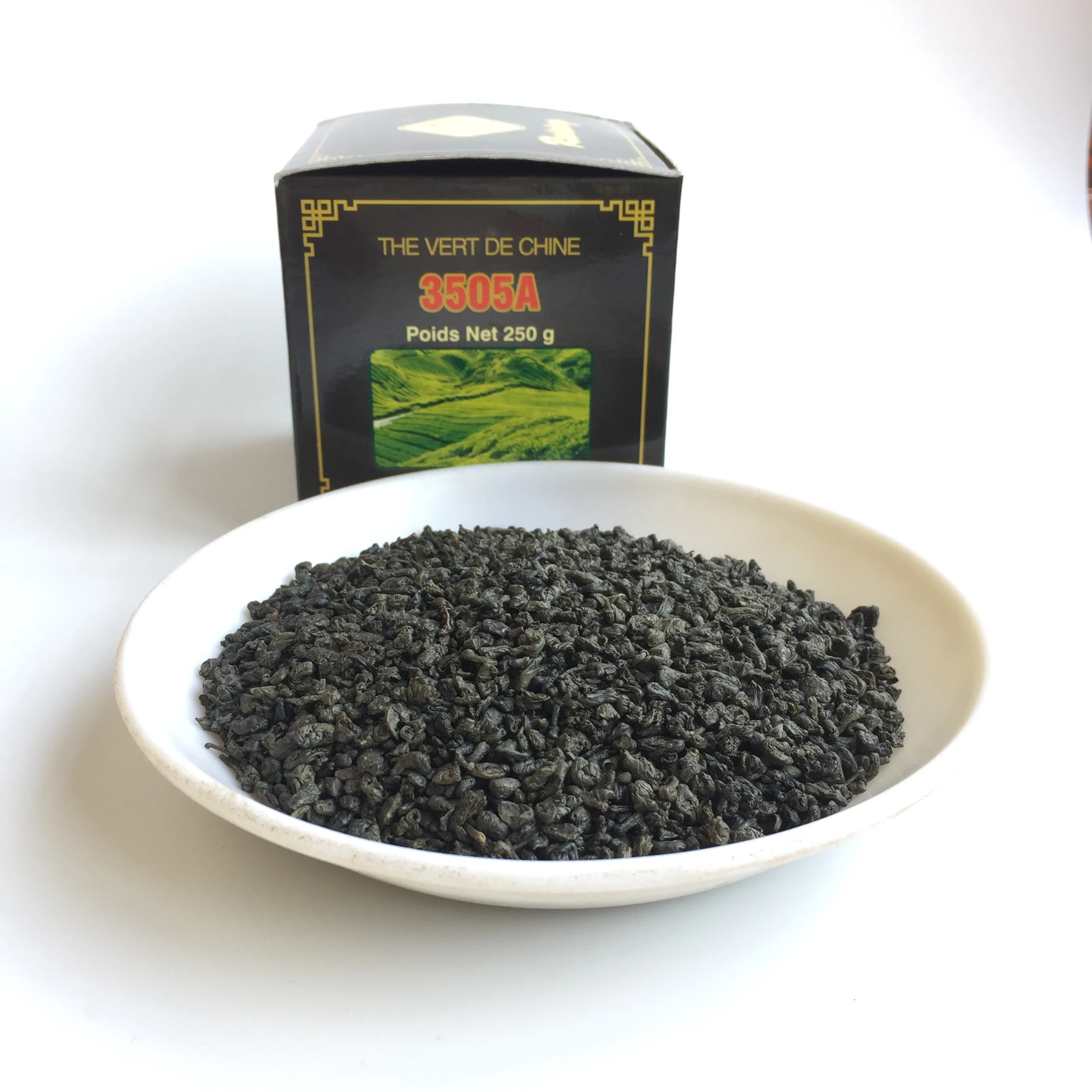 
Factory HACCP certificated EU Standard Gunpowder Green Tea 3505AA 