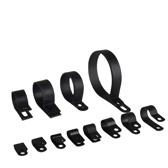 R Shape Durable Plastic Small Cable Clamp Wires Clamp As Switchgear Cabinet Fixing Parts