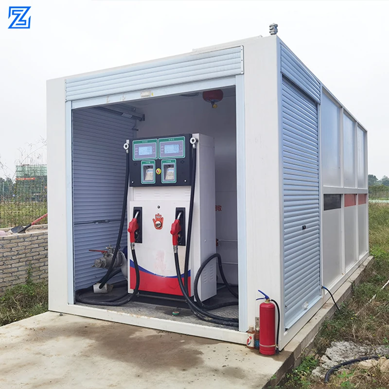 Service Station Equipment 20ft and 40ft Skid Tank Mobile Fuel Filling Container Mobile Container Petrol Station
